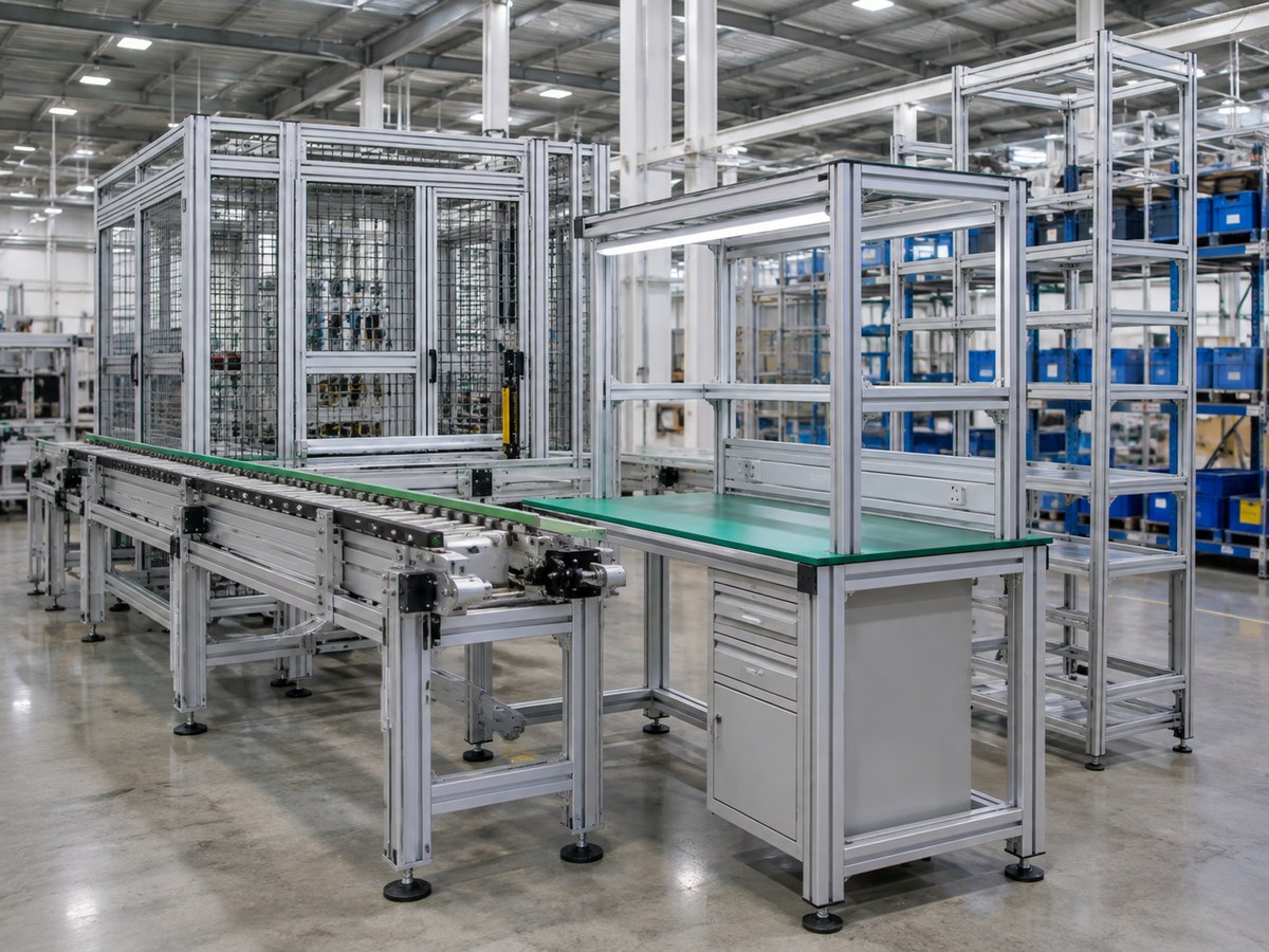 Modular industrial aluminum profile frame systems